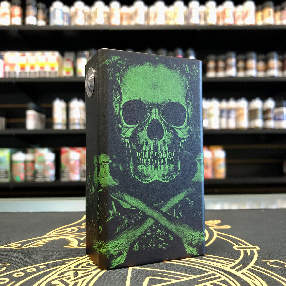 Parallel/Series Mech Box Mod SS Top/Button (Dual 21700) by Nasy Mods - Vaping Delights (Cross Bones)