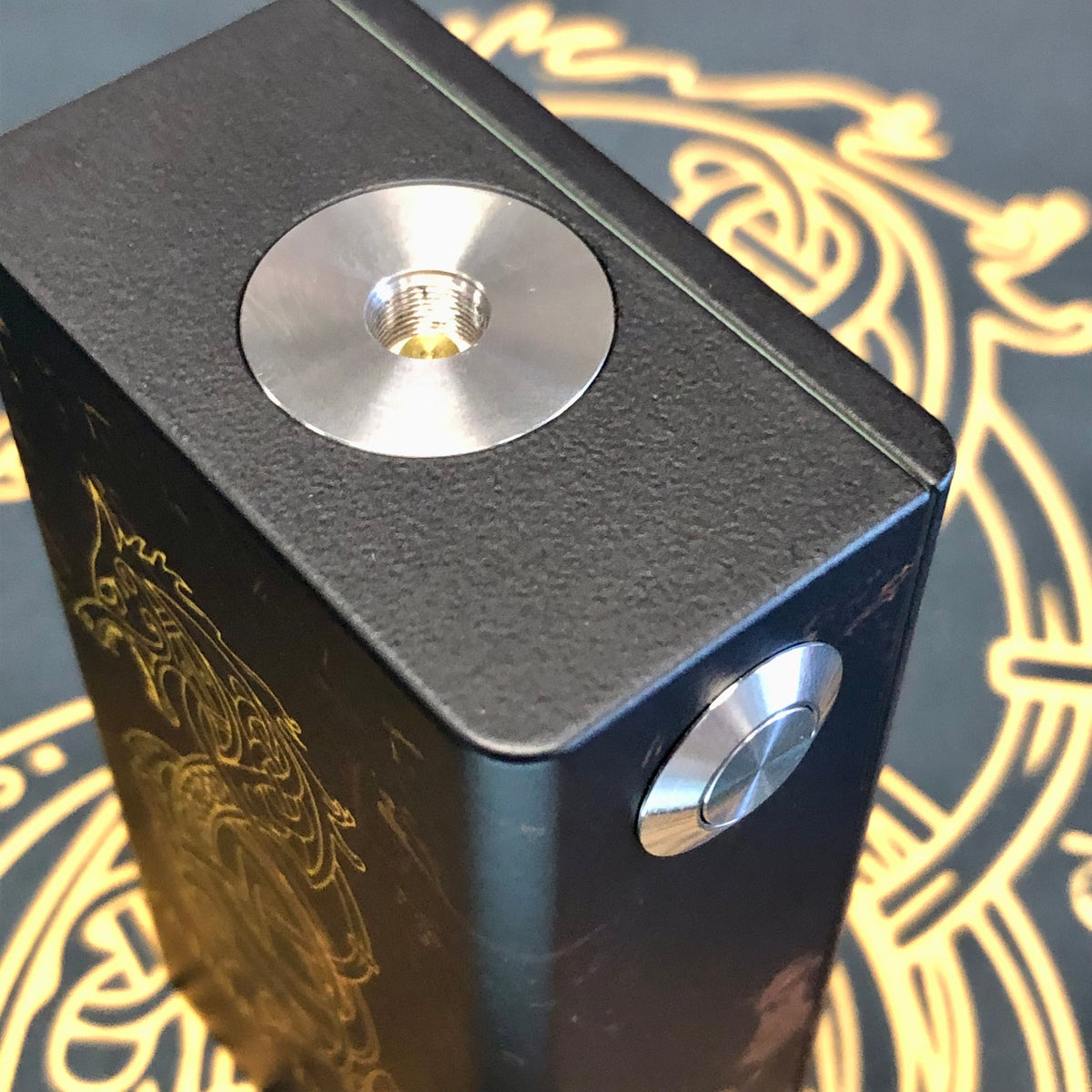 Parallel/Series Mech Box Mod SS Top/Button (Dual 21700) by Nasy Mods - Vaping Delights (Cross Bones)