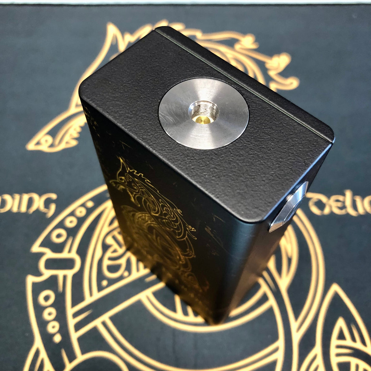Parallel/Series Mech Box Mod SS Top/Button (Dual 21700) by Nasy Mods - Vaping Delights (Cross Bones)