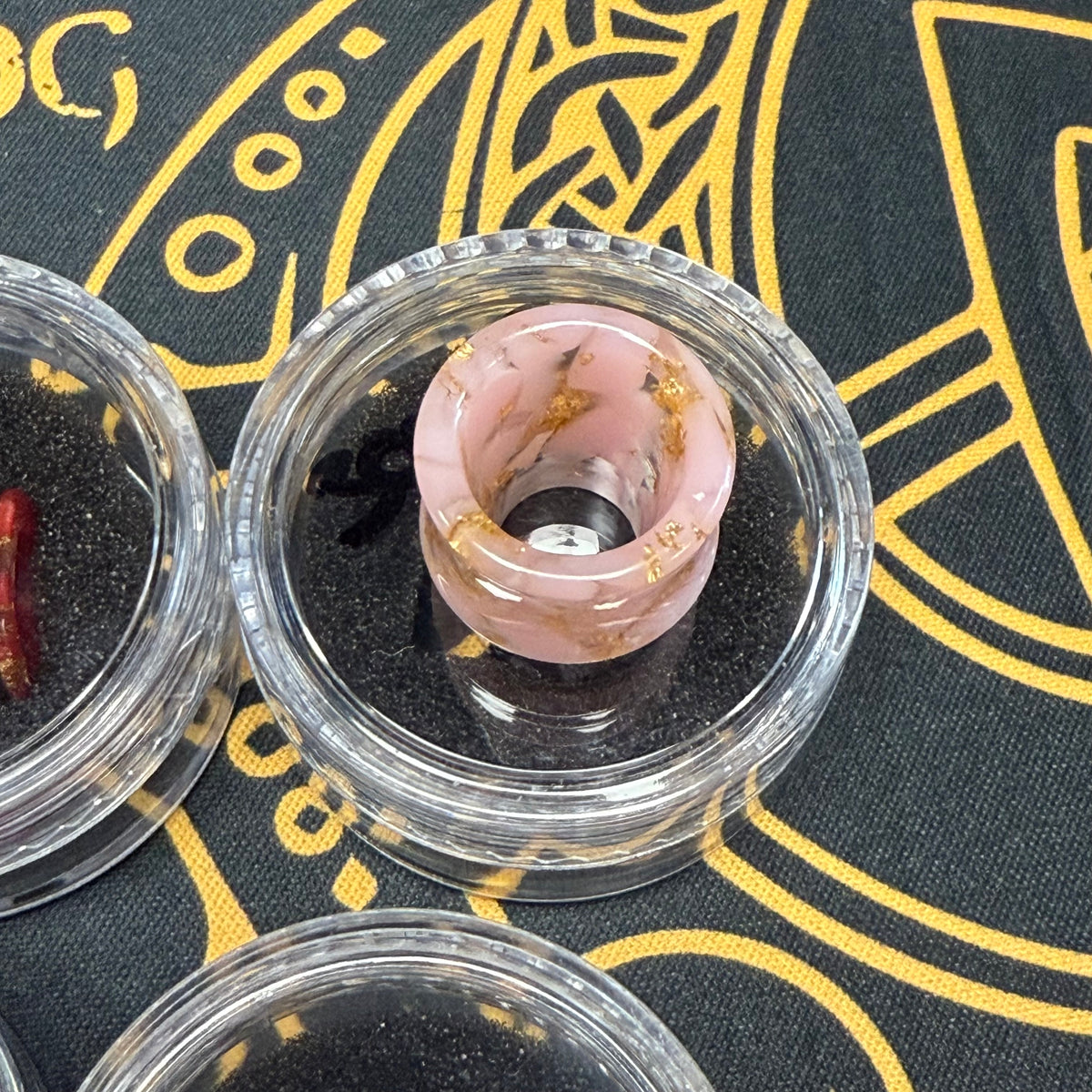 810 Resin Drip Tip - Gold Flake Hourglass #300