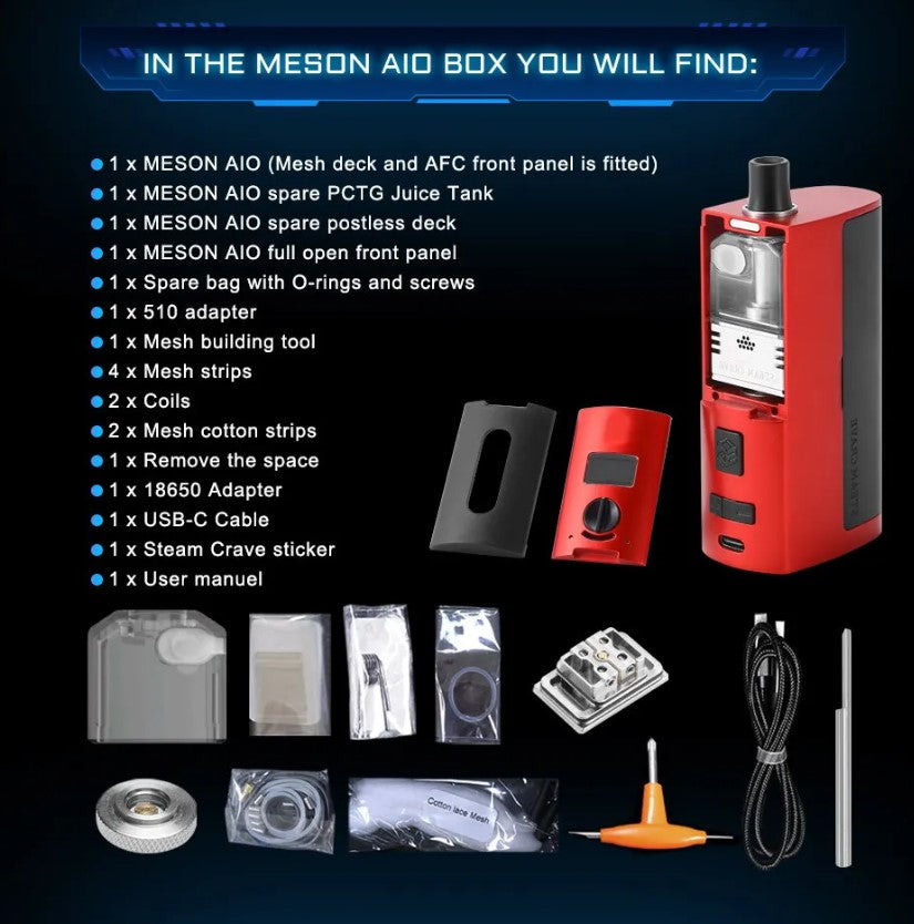 Meson AIO 21700 100W Boro Kit - Steam Crave