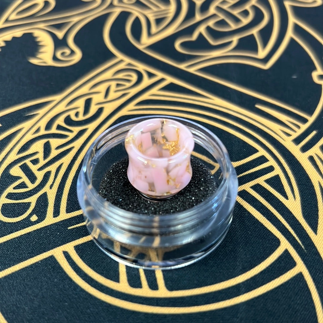 810 Resin Drip Tip - Gold Flake Hourglass #300